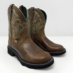 Justin Boots Womens Size 8.5 Brown Leather Mid Calf Western Gypsy Comfort
